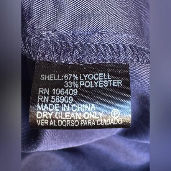 ANTONIO MELANI Navy Blue Long Sleeve Cold Shoulder button down shirt Dress 6 - Picture 8 of 9